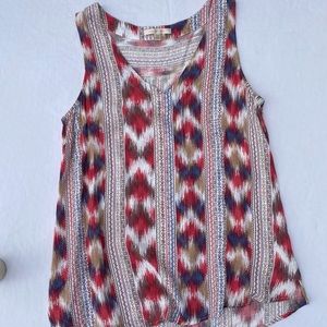 Skies are blue multicolored tank top